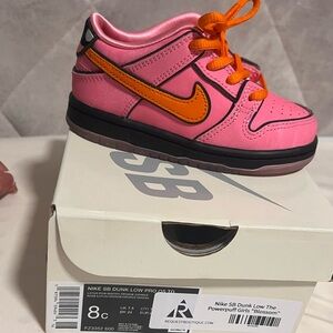 Nike Kids Sneakers Pink with Orange Swoosh